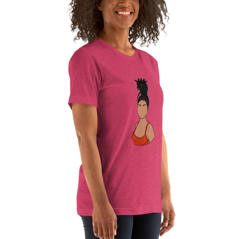 Tall Bun Girl- Light Tan t-shirt