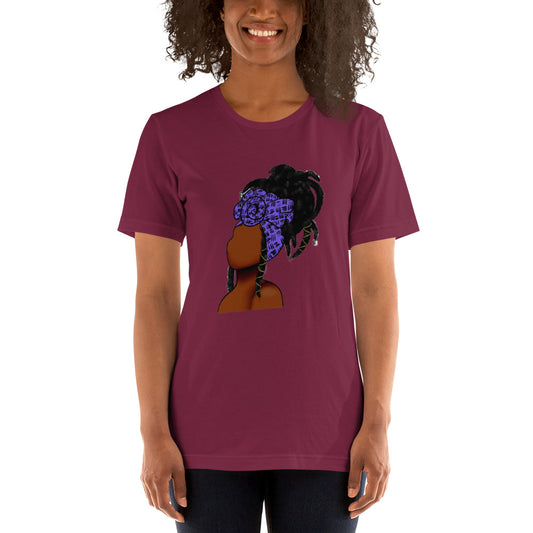 Loc'd Beauty- Dark Brown and Purple Wrap t-shirt