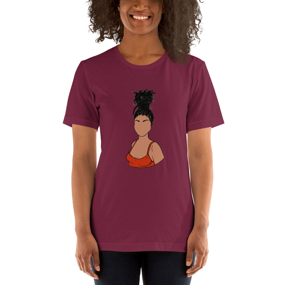 Tall Bun Girl- Light Tan t-shirt