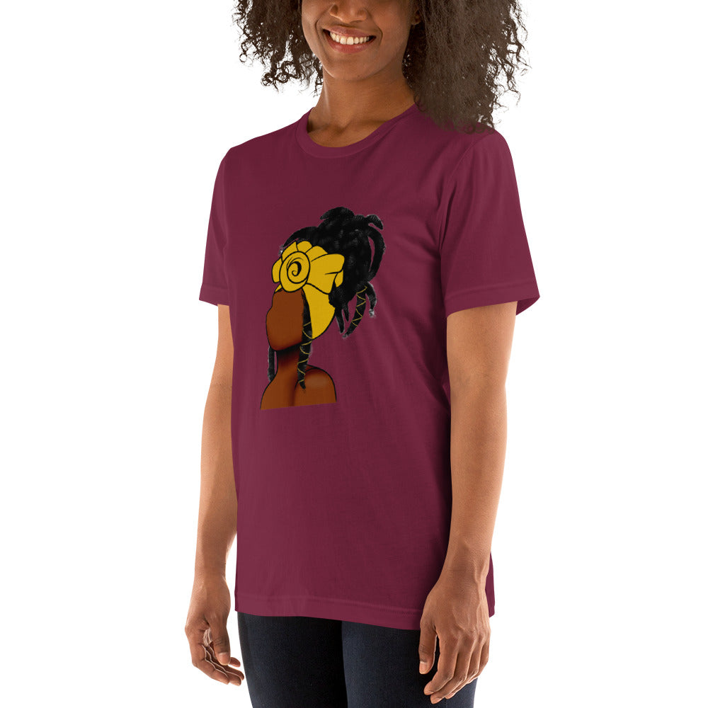 Loc'd Beauty- Dark Brown and Yellow Wrap t-shirt