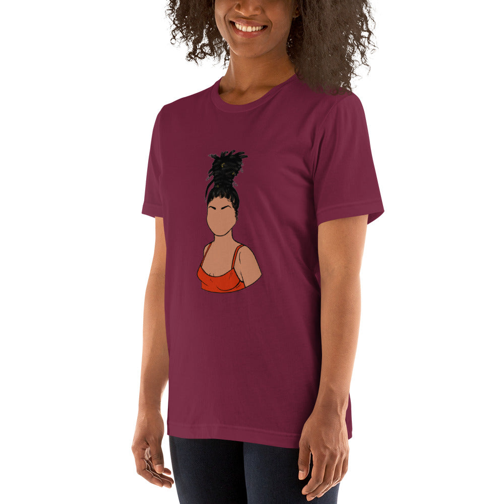 Tall Bun Girl- Light Tan t-shirt