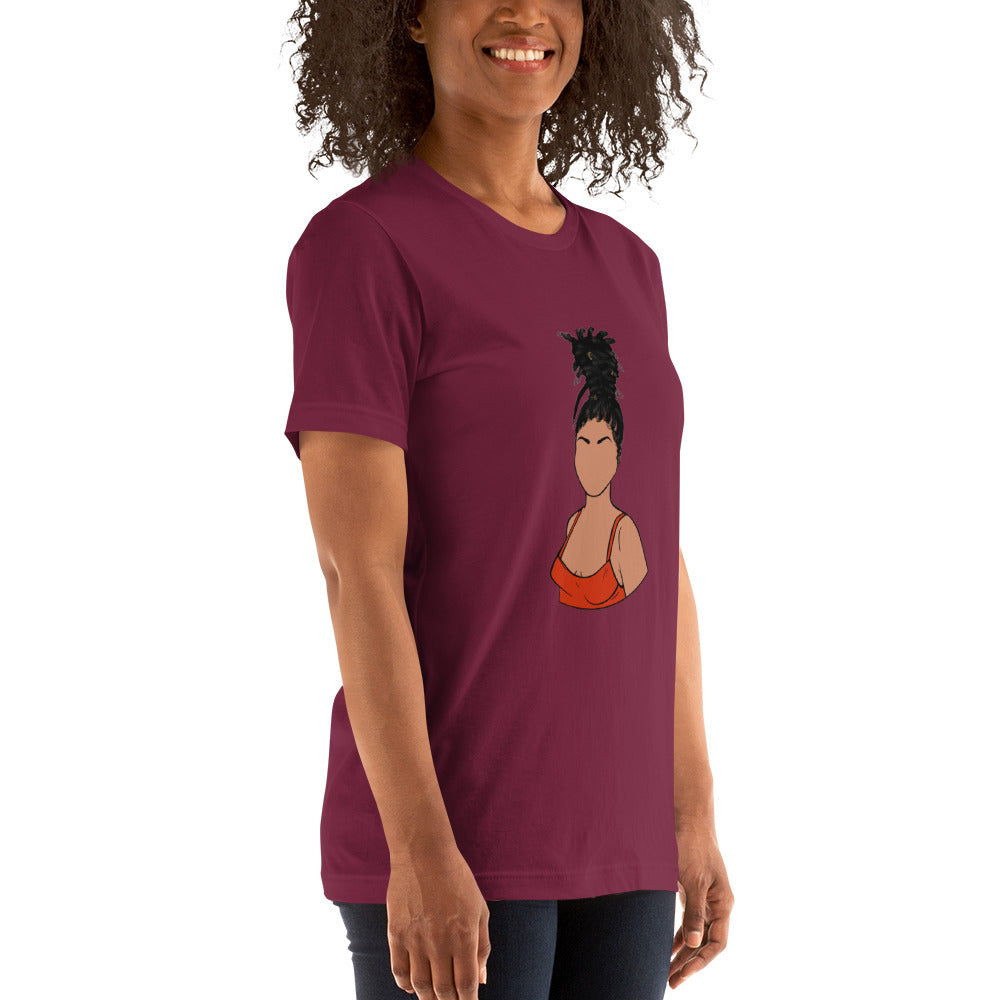 Tall Bun Girl- Light Tan t-shirt