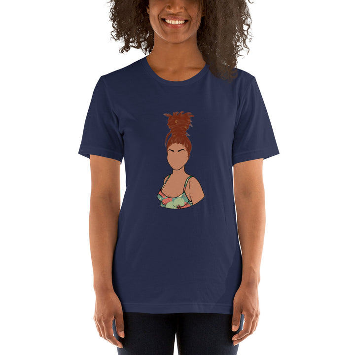 Tall Bun Girl- Light Tan t-shirt