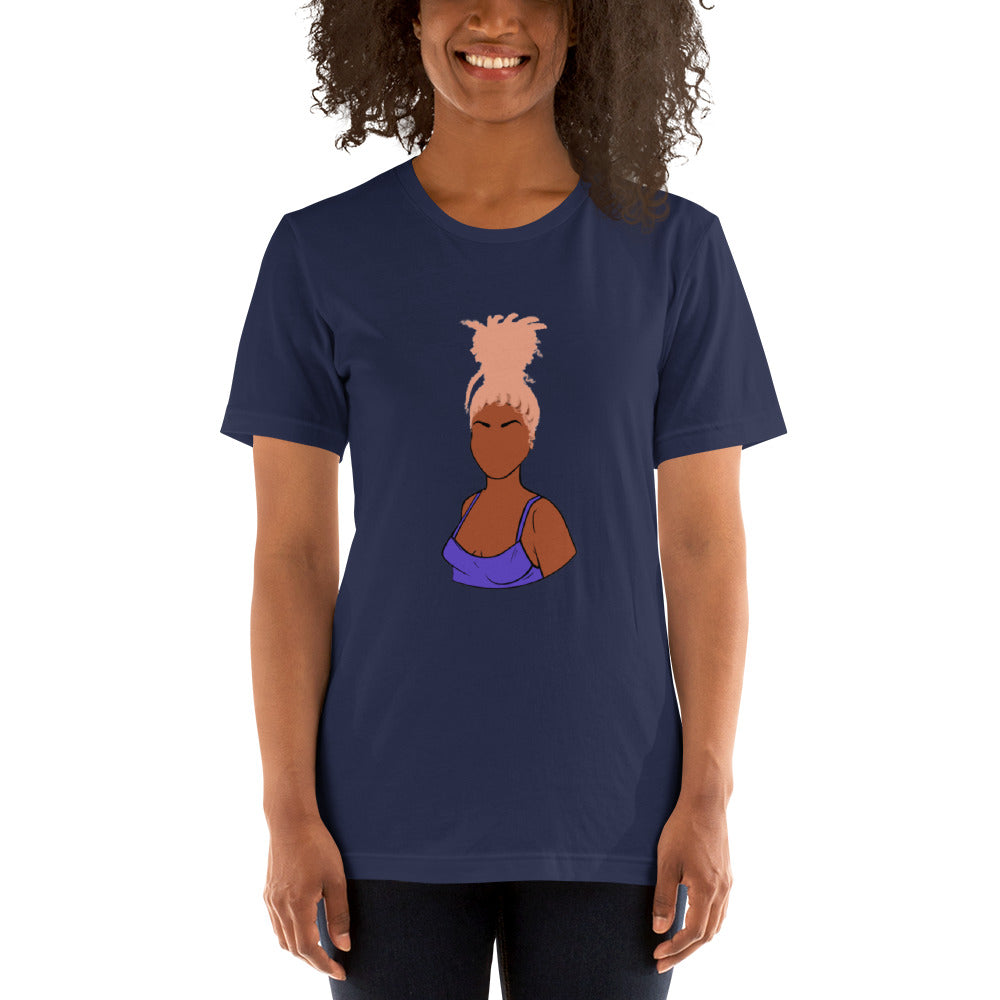 Tall Bun Girl- Medium Brown t-shirt