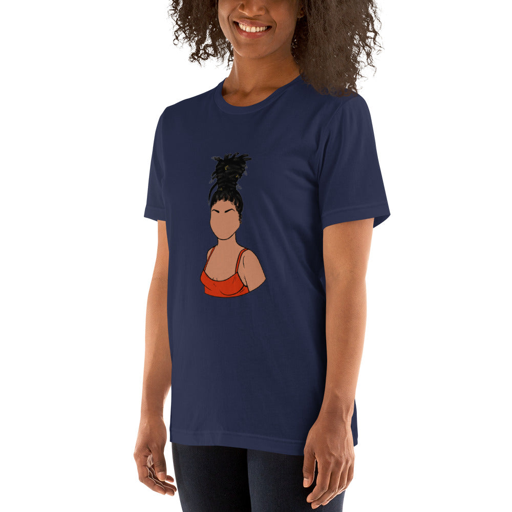 Tall Bun Girl- Light Tan t-shirt