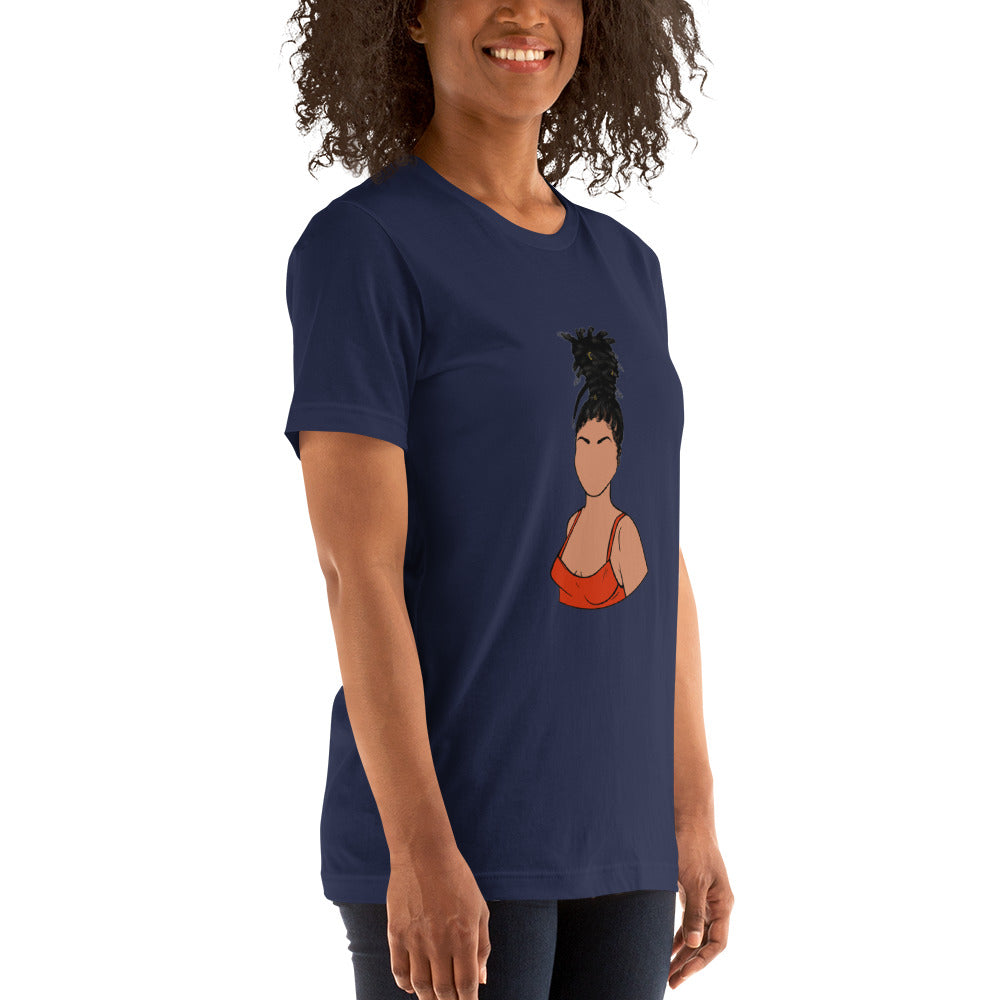 Tall Bun Girl- Light Tan t-shirt