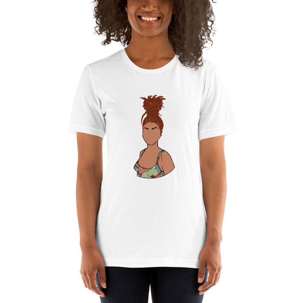 Tall Bun Girl- Light Tan t-shirt