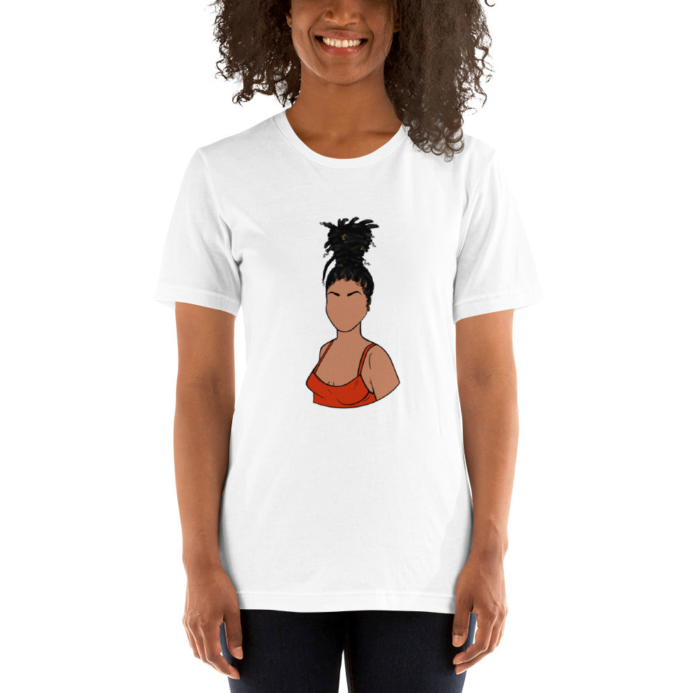 Tall Bun Girl- Light Tan t-shirt
