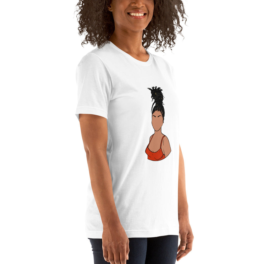 Tall Bun Girl- Light Tan t-shirt