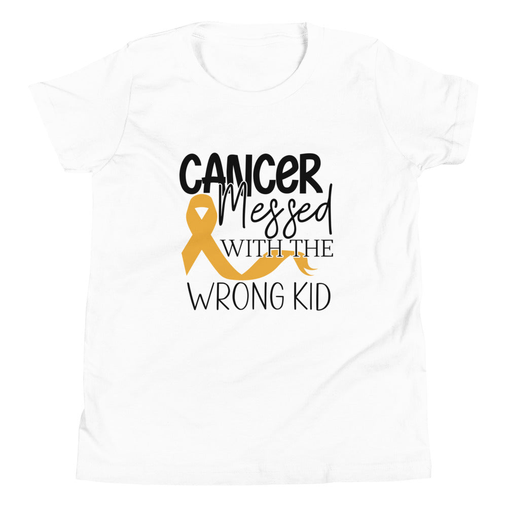 Cancer Messed With the Wrong Kid Youth Tee